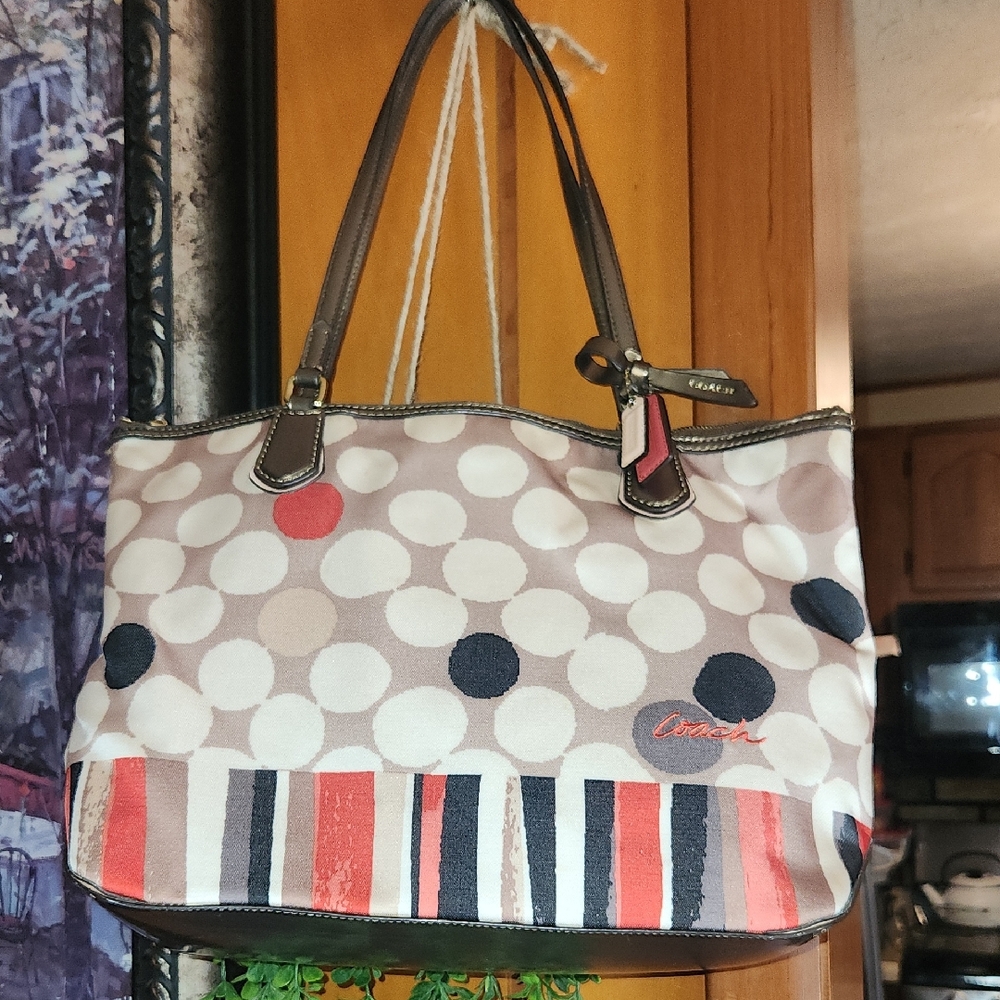 Coach Poppy Polka Dot Shoulder Bag